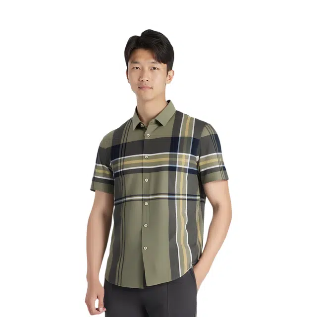 爱登堡 轻奢商务休闲通勤正装简约穿搭翻领短袖衬衫 男款