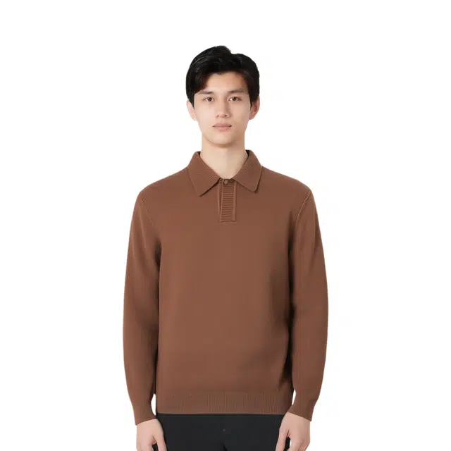 红豆 轻奢含羊毛翻领秋冬柔软贴身保暖针织衫商务休闲打底衫上衣毛衣 男款