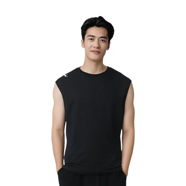 乔丹 美式复古高街舒适时尚简约宽松休闲百搭透气柔软亲肤圆领套头潮流轻薄重磅无袖背心 男款 黑色