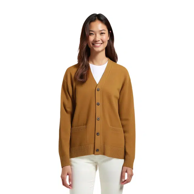 UNIQLO V-Neck Cardigan Brown