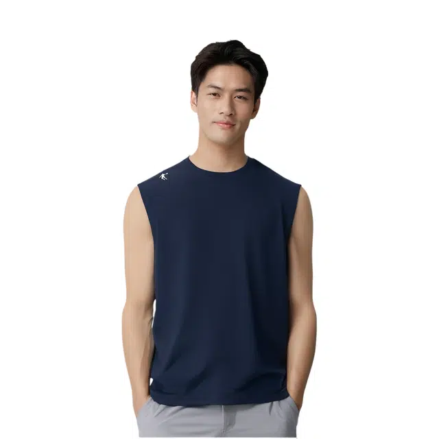 乔丹 男子训练系列 简约纯色百搭宽松舒适无袖背心 男款 新星蓝