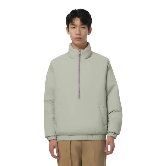 Fear of God Essentials SS22 Quilted Pullover Seafoam Logo