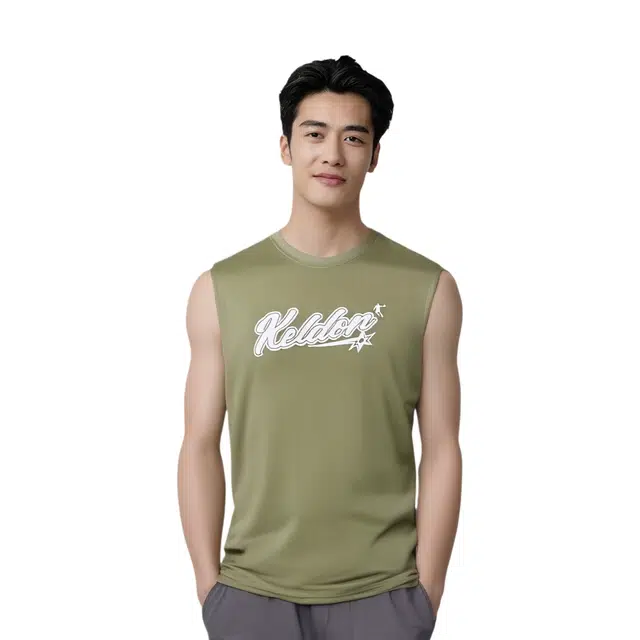 乔丹 舒适休闲简约字母百搭运动背心 男款 蜉蝣绿