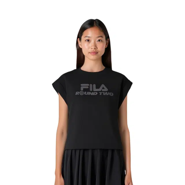 FILA FUSION x ROUND TWO logo T -BK