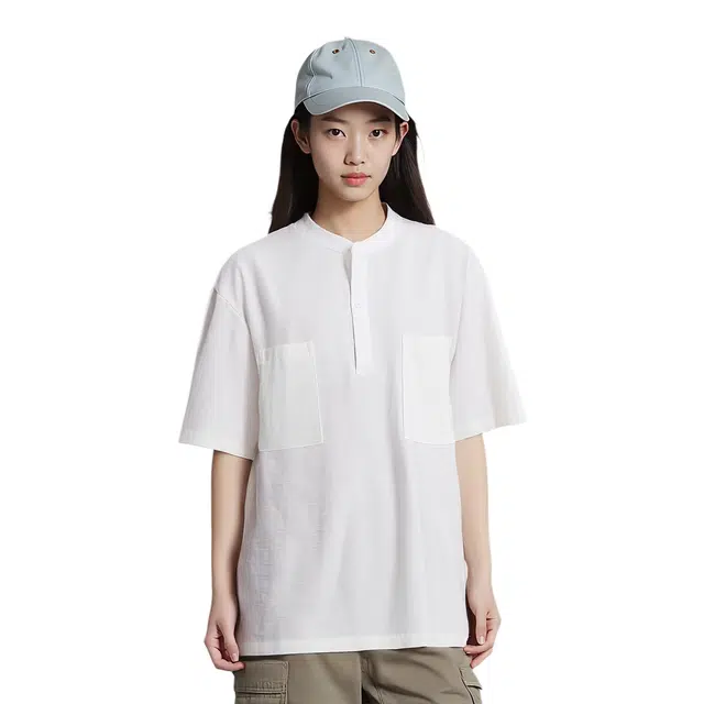 【dme】 夏季纯色时尚百搭松弛感休闲气质棉麻简约透气短袖衬衫 男女同款