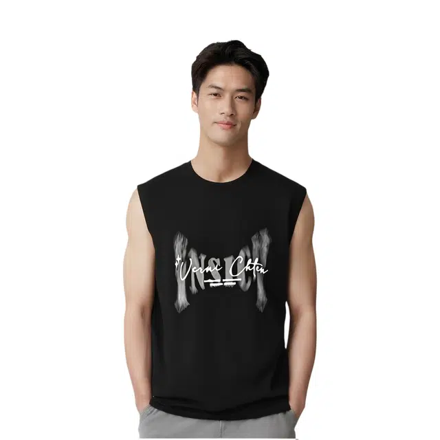 大格子与黑猫 美式复古麂皮绒宽松潮牌街头无袖背心 男款