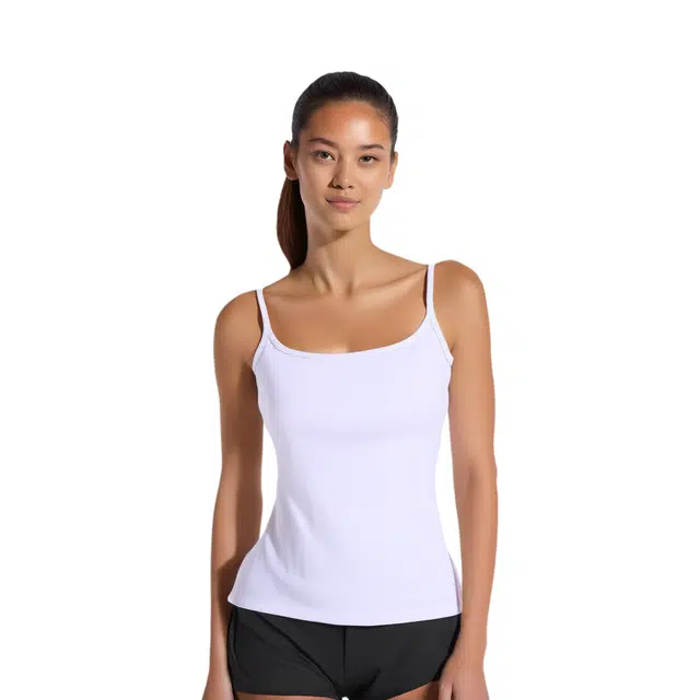 舒雅 纯色百搭基础款细肩带打底吊带背心 女款