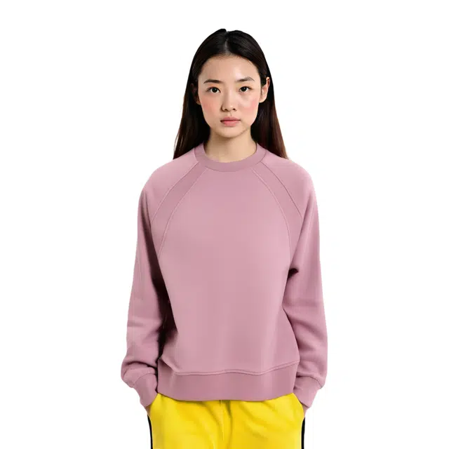 超级安踏 运动休闲简约纯色圆领套头宽松百搭舒适卫衣 女款