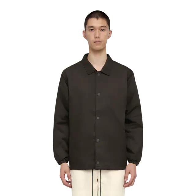 Fear of God Essentials FW22 Nylon Coaches Jacket Off Black Logo