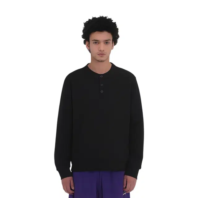 红豆 基础款纯色亨利领休闲百搭简约舒适卫衣 男款