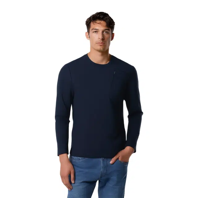 马员外 户外休闲简约经典圆领百搭时尚宽松长袖卫衣 男款