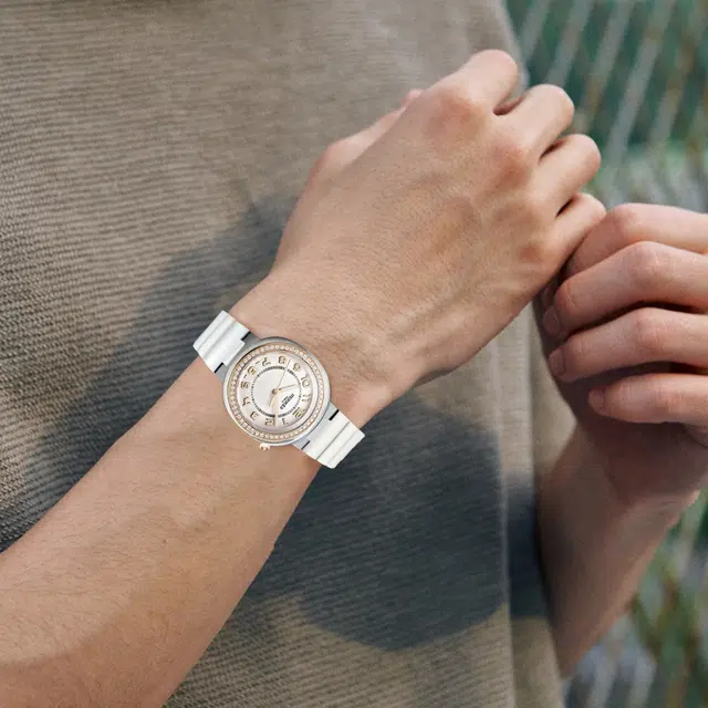 Hermes Watch Automatic 36mm White Dial Rubber Strap