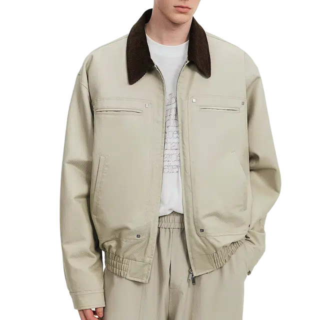 一碗士多  复古巴恩风高街痞帅美式纯色百搭小众宽松舒适个性通勤日常户外运动翻领落肩袖棒球服 男女同款