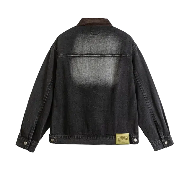 北极绒 美式潮牌底特夹克春秋情侣原创设计感卡哈特国潮牛仔外套 男女同款