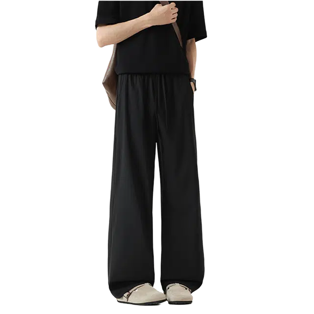 佑麟 薄款直筒宽松阔腿垂感休闲裤 男女同款