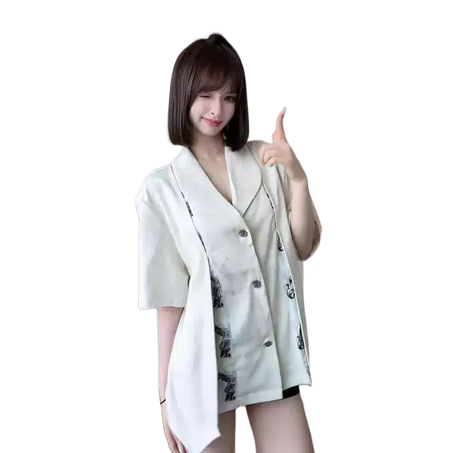 拓菲 花卉休闲高级感小众时髦短袖衬衫 男女同款