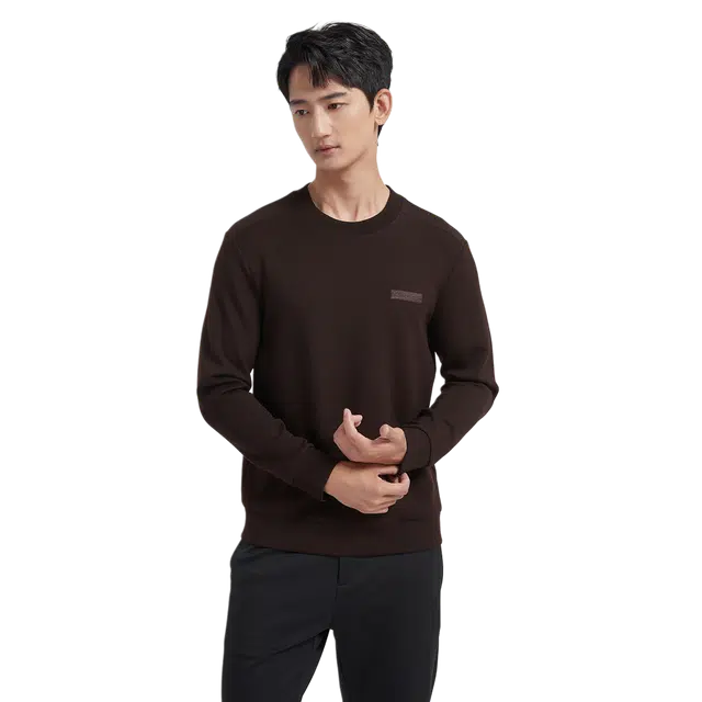 古鲨 圆领修身长袖厚款卫衣 男款