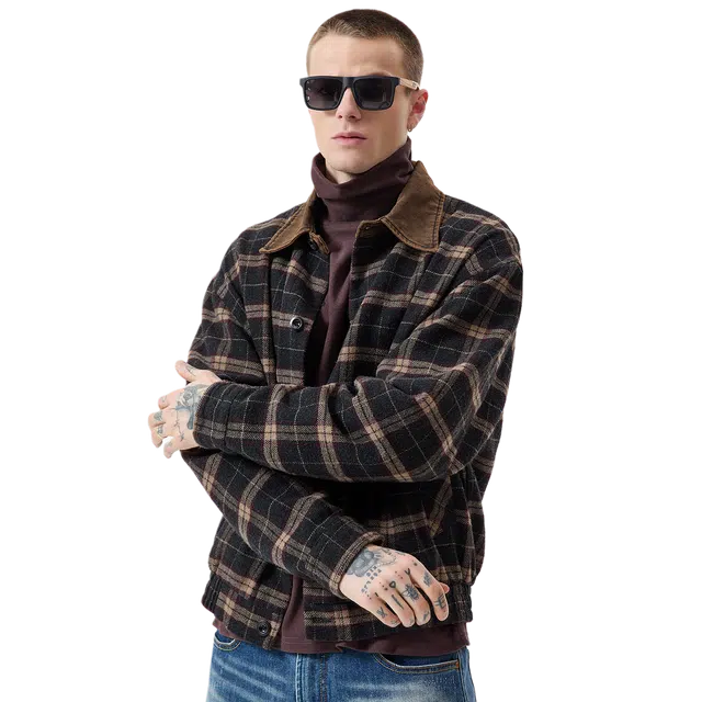 逆腾 宽松复古短款翻领夹克外套 男女同款