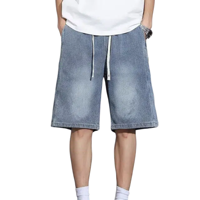 木木兔 美式夏季男士五分裤宽松直筒时牛仔短裤 男款