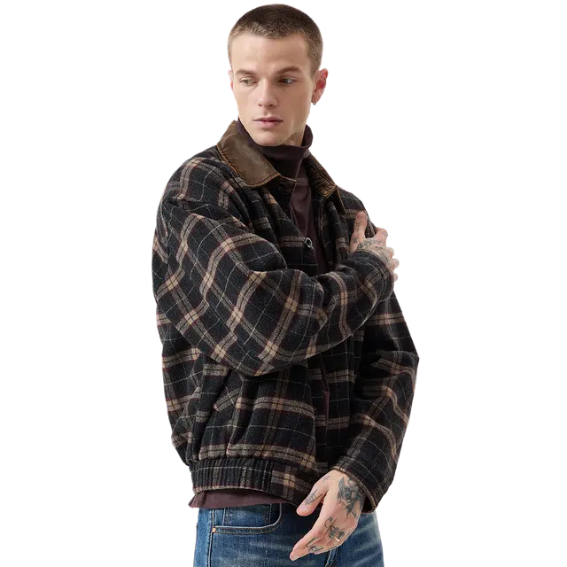 逆腾 宽松复古短款翻领夹克外套 男女同款