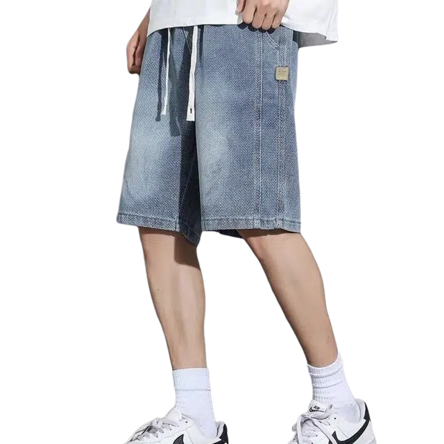 木木兔 美式夏季男士五分裤宽松直筒时牛仔短裤 男款