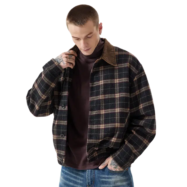 逆腾 宽松复古短款翻领夹克外套 男女同款