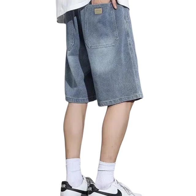 木木兔 美式夏季男士五分裤宽松直筒时牛仔短裤 男款