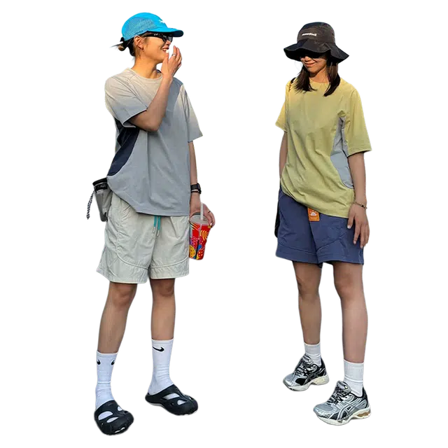 佑麟 美式户外运动速干短裤夏季薄款透气五分裤子高街潮牌工装中裤休闲裤 男女同款