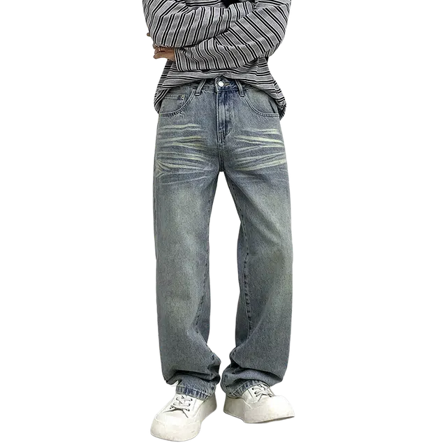 金盾 阔腿宽松长裤牛仔裤 男款