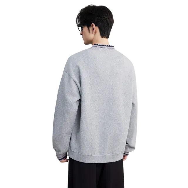 独驰 独驰美式高级螺纹半高领长袖男秋冬潮流休闲宽松上衣卫衣 男女同款