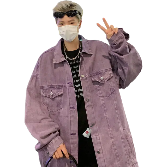 北极绒 水洗美式复古潮牌休闲宽松青少年翻领牛仔外套 男款