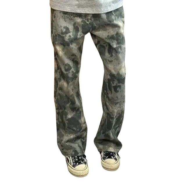 一碗士多 直筒美式高街潮流日常百搭休闲工装垂感牛仔裤 男女同款