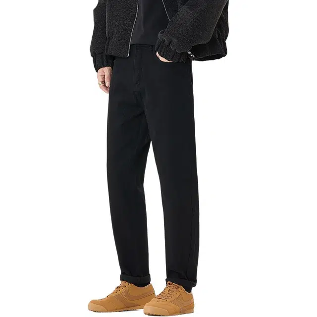 希越 宽松锥形直筒休闲潮流百搭哈伦九分牛仔裤 男款