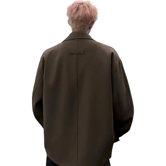 木林森 高街潮牌美式翻领宽松假两件机能休闲纯色防风夹克 男女同款