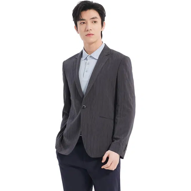 利郎 提花休闲西服便服长袖西装 男款
