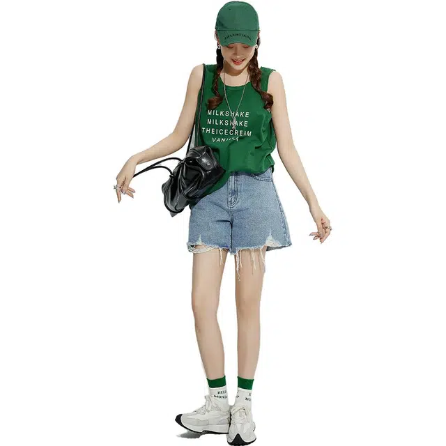 美洋 时尚休闲高腰牛仔短裤 女款