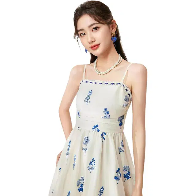 爱依服 纯欲温柔气质度假吊带连衣裙 女款