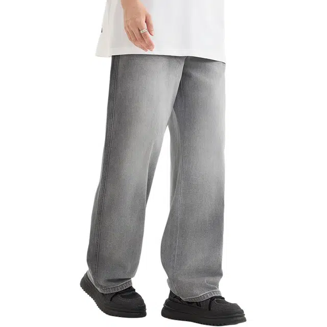 三福 阔腿街头中腰百搭长裤牛仔裤 男款