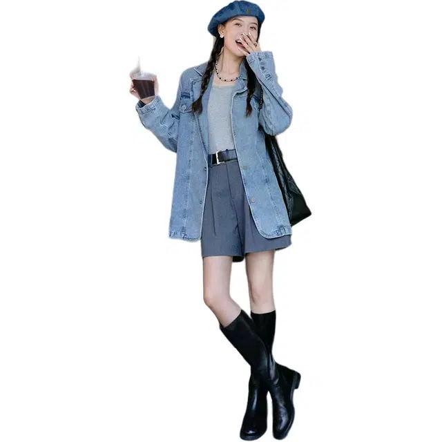美洋 怀旧重工丹宁西装 女款