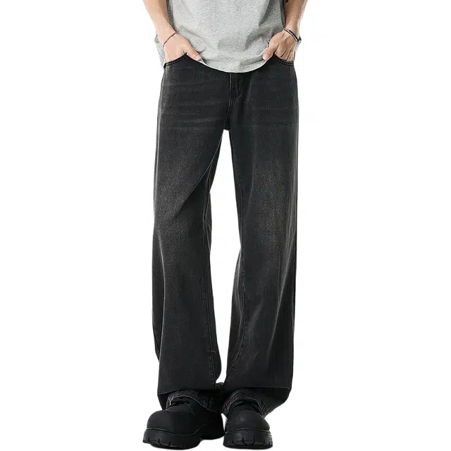 米素力 宽松中腰长裤百搭牛仔裤 男款