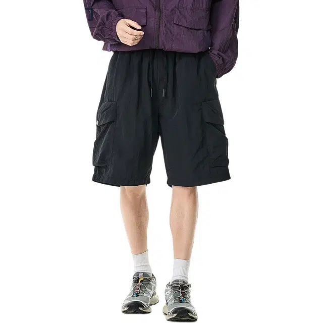 米素力 速干运动夏季休闲裤中腰工装短裤 男女同款