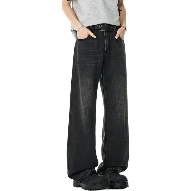 米素力 宽松中腰长裤百搭牛仔裤 男款
