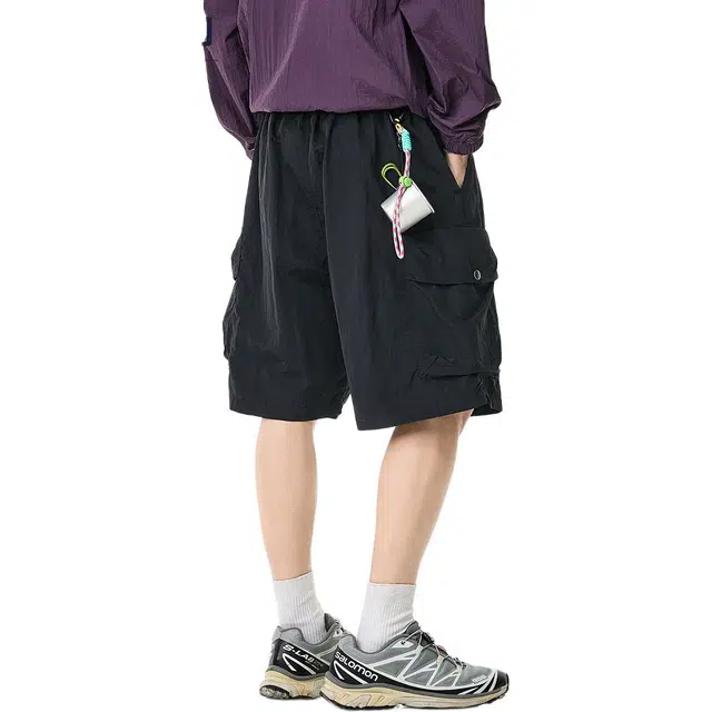 米素力 速干运动夏季休闲裤中腰工装短裤 男女同款