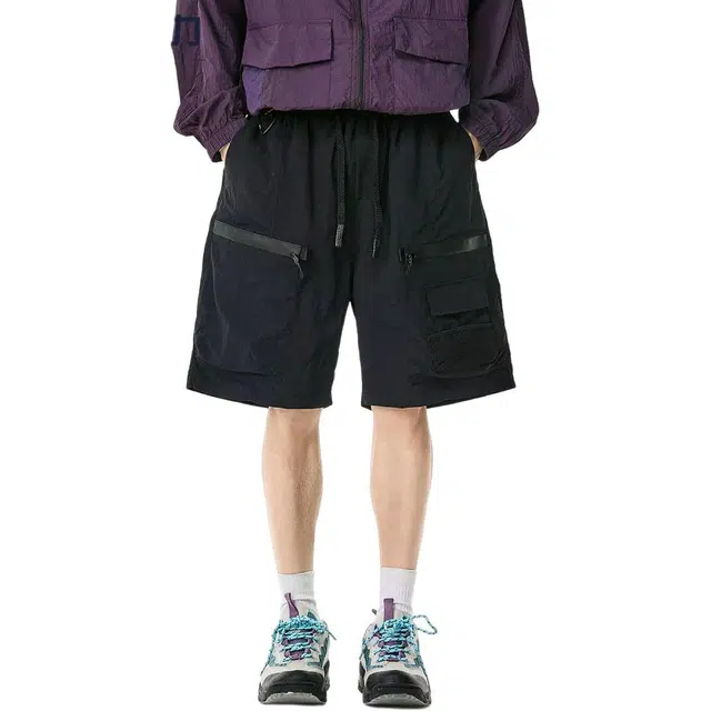 米素力 冰丝阔腿宽松中腰工装短裤 男款