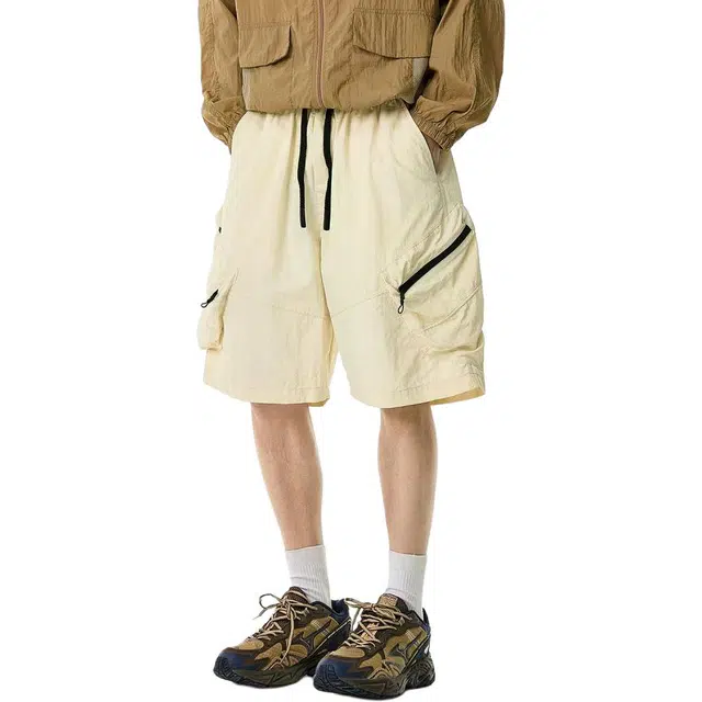 米素力 冰丝夏季宽松休闲裤中腰工装短裤 男款