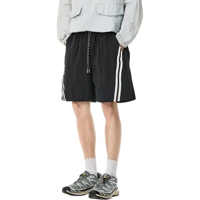 米素力 速干运动户外条纹中腰休闲短裤 男款