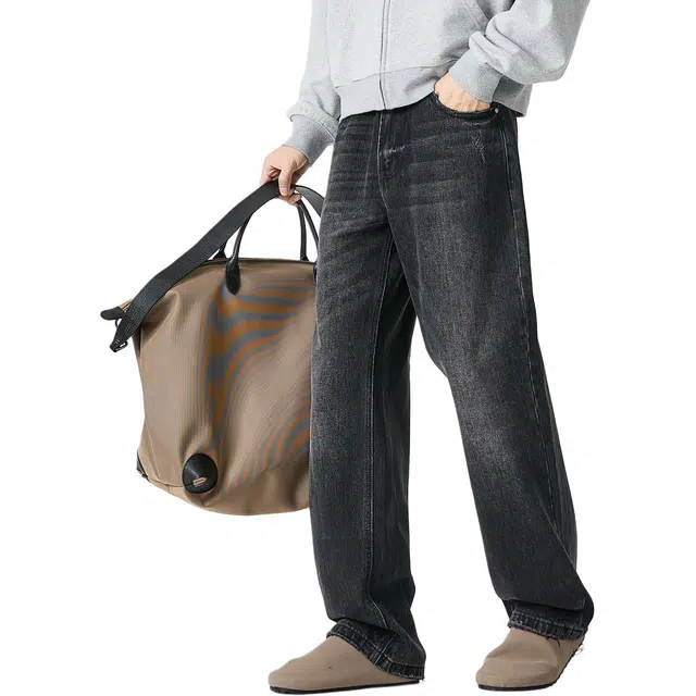 米素力 青年秋季直筒美式中腰牛仔裤 男款