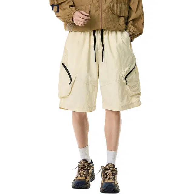 米素力 冰丝夏季宽松休闲裤中腰工装短裤 男款