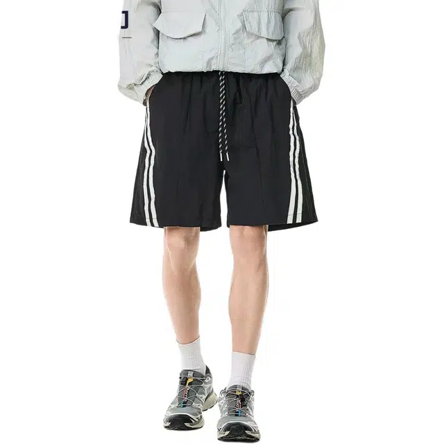 米素力 速干运动户外条纹中腰休闲短裤 男款