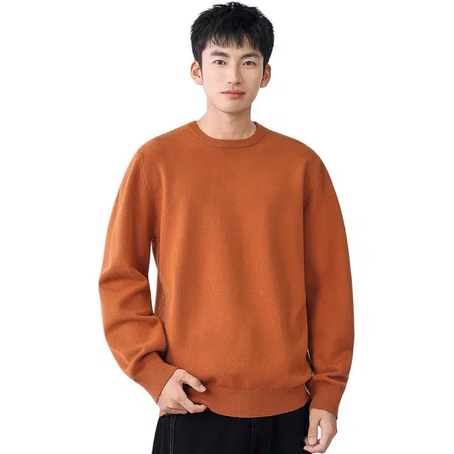 米素力 宽松纯色加厚落肩袖青春活力风毛衣 男女同款